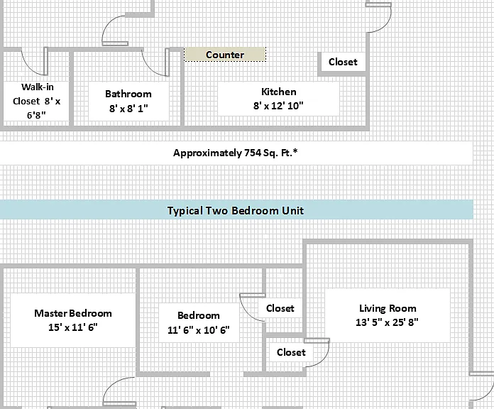 One and Two-Bedroom Floor Plans