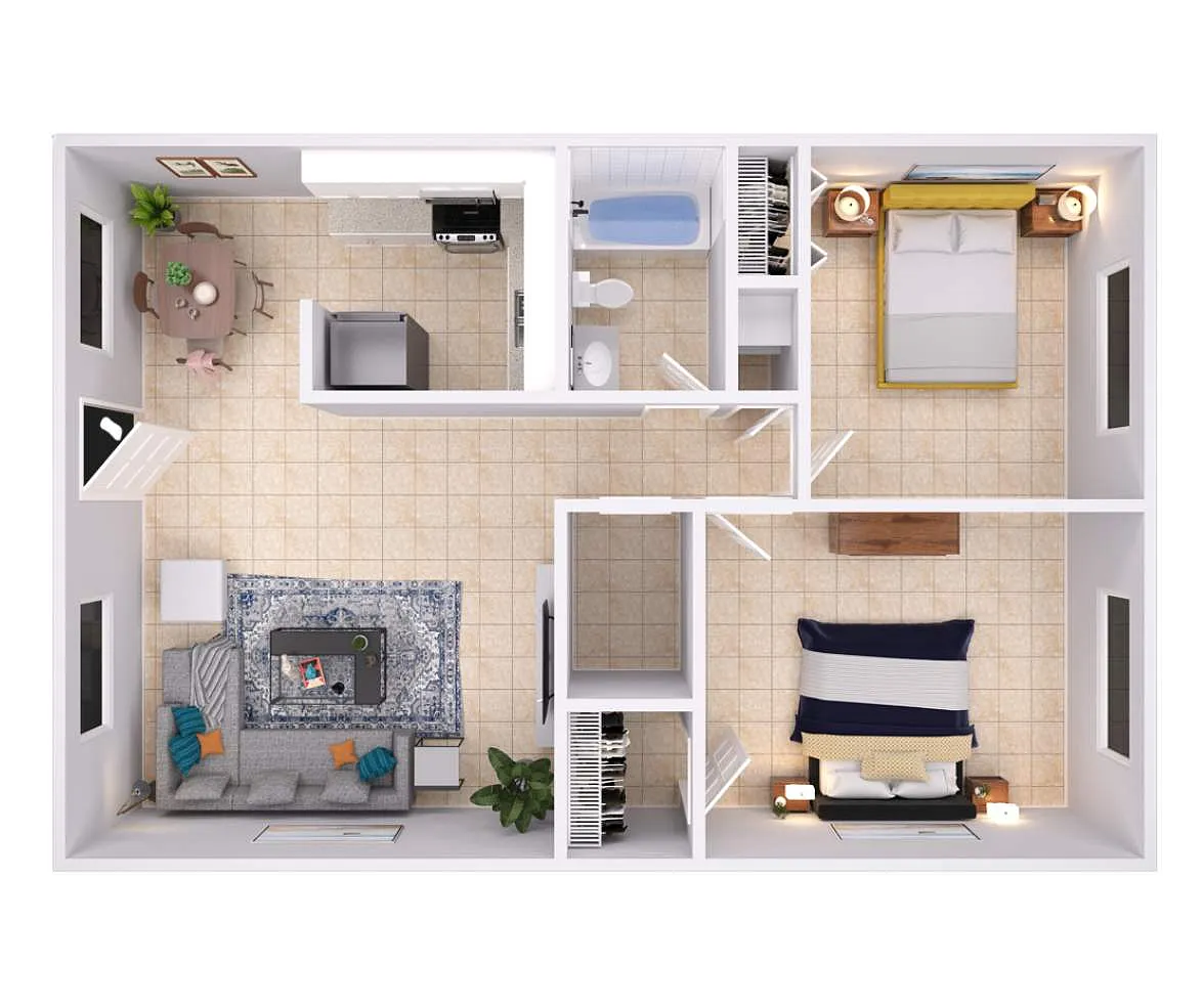 Floor plan 2x1R