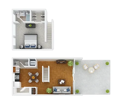 Floor plan 1BR Town House