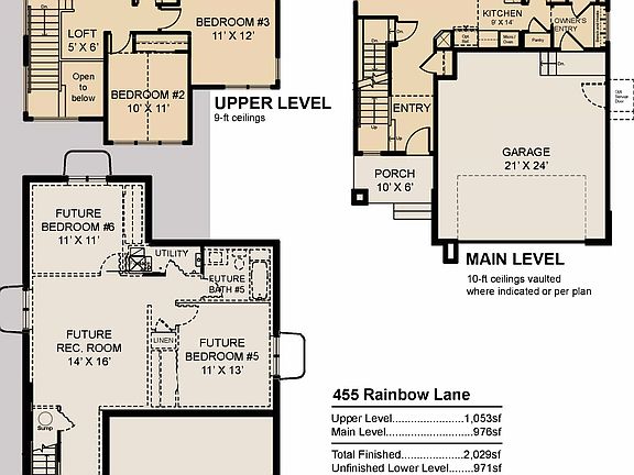 2-Story Front Load Custom Modern Prairie Floorplan, Silver Creek