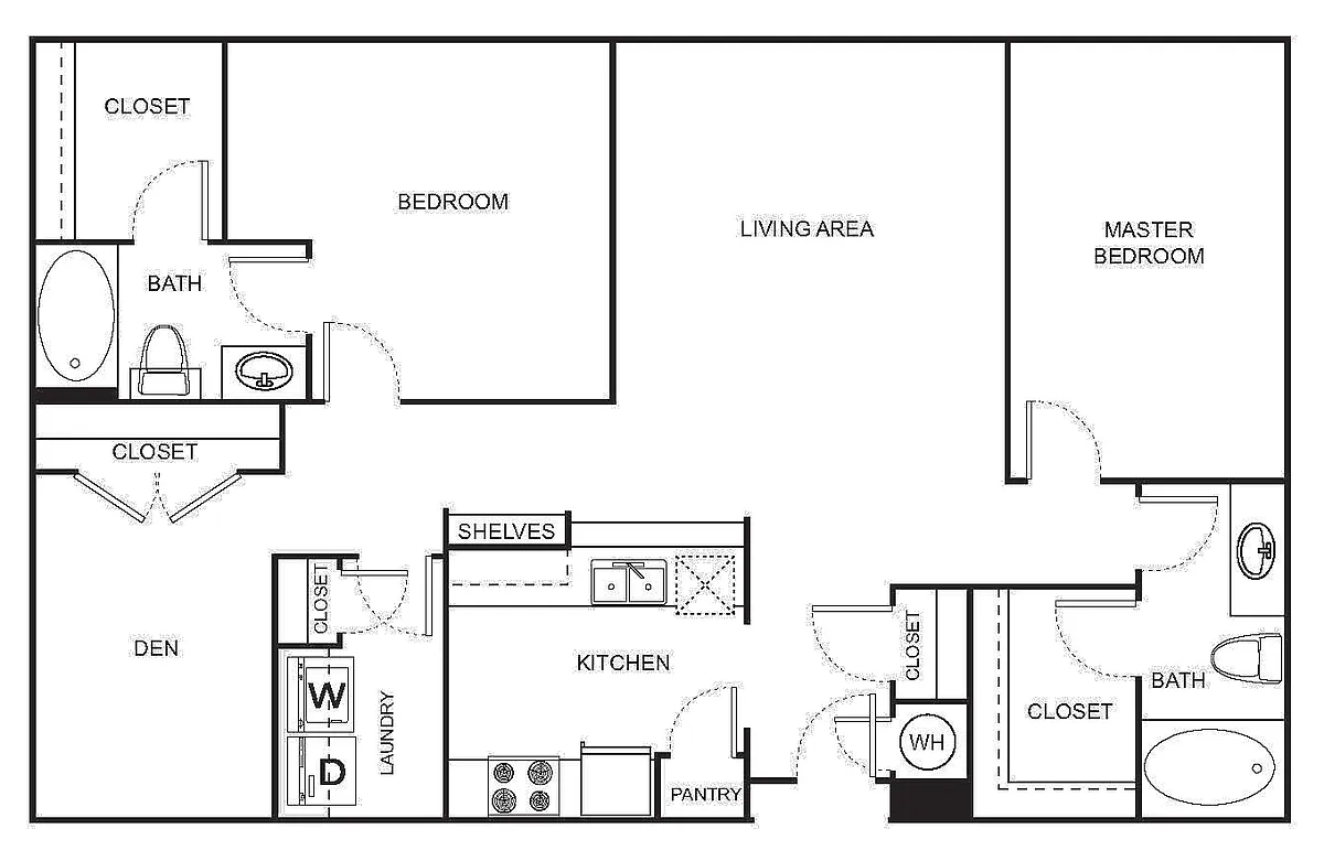 Floor plan B5 Two Bedroom with Den - Reimagined