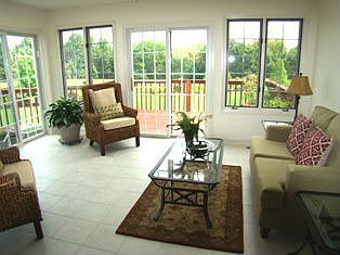 Sunroom leading to deck