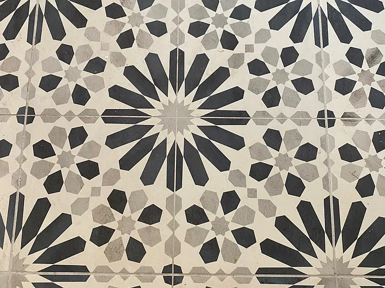 Deco Tile in Both Bathrooms
