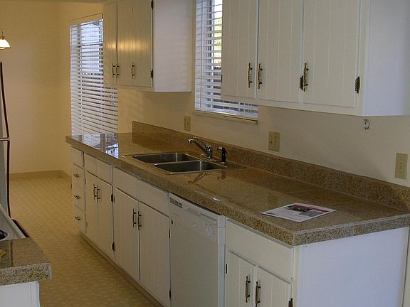 Long kitchen with eating area