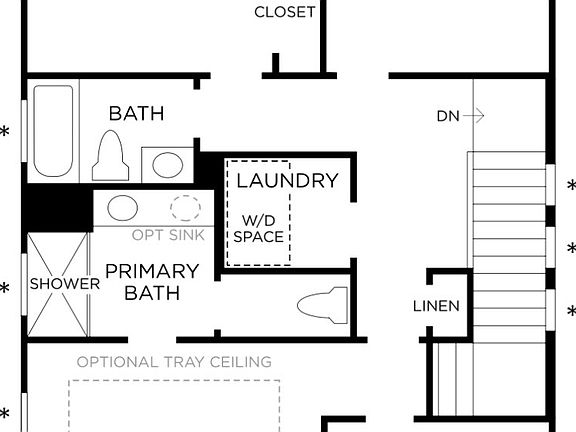 Floor plan of home's second story. Bedroom 3 is the available room in posting