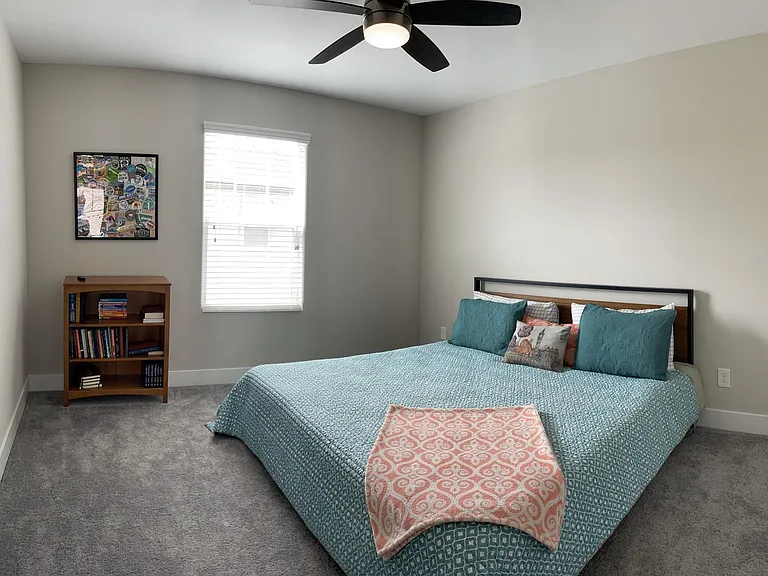 Third floor guest room with guest bath off common space
