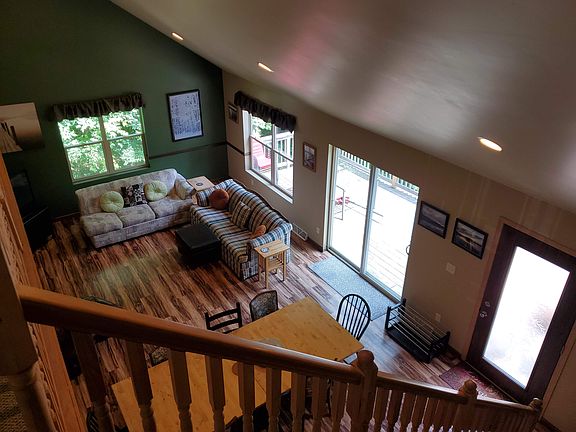dining room/living room view from the loft