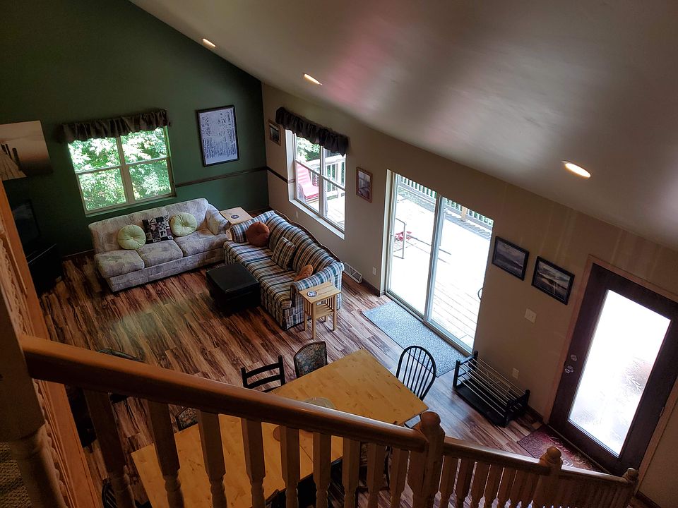 dining room/living room view from the loft