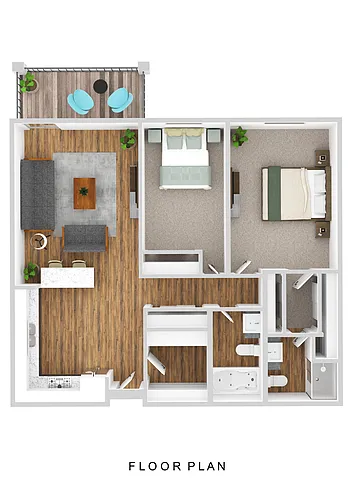 Floor plan 2BR/2BA