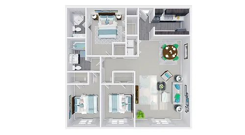 Floor plan 3bed 2bath (in-unit washer / dryer)