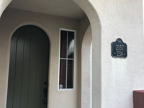 Arched main entry door