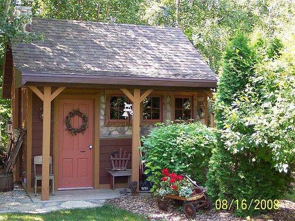 Garden Shed, glass door facing south