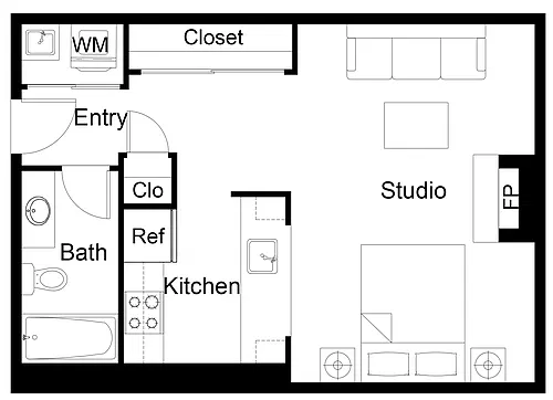 Floor plan Studio