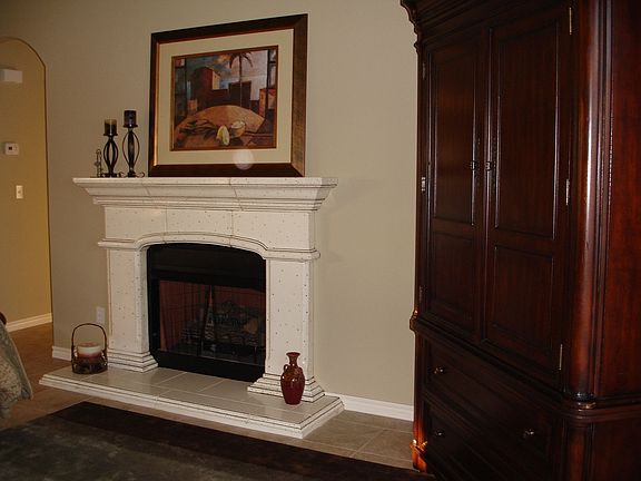 fireplace from front window