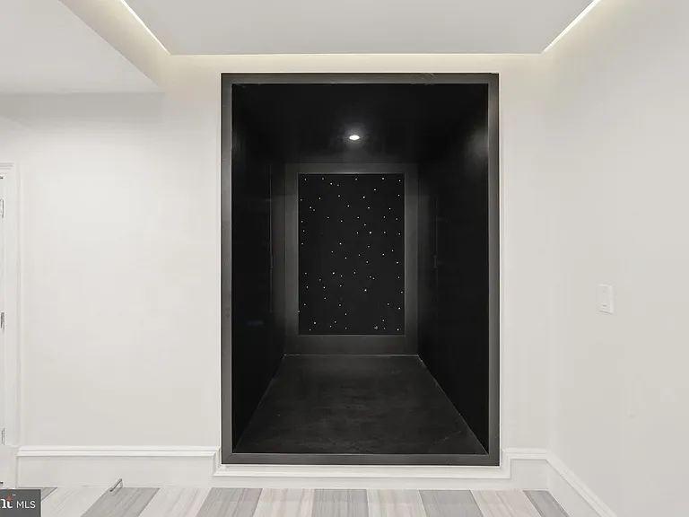 Starlit entry to home theater.
