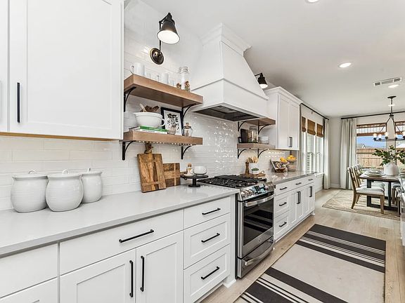 Kitchen with floating shelves