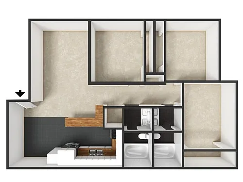 Floor plan 3 Bed Student