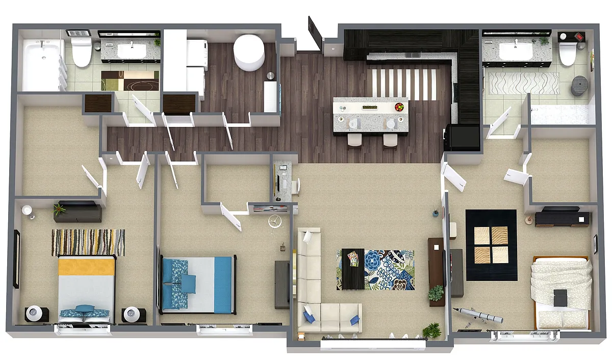 Floor plan Three Bed\Two Bath