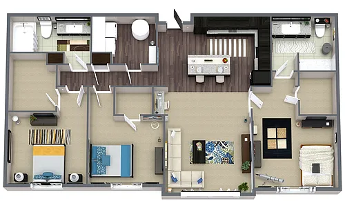 Floor plan Three Bed\Two Bath