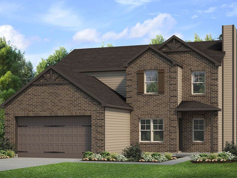 Front elevation with brick