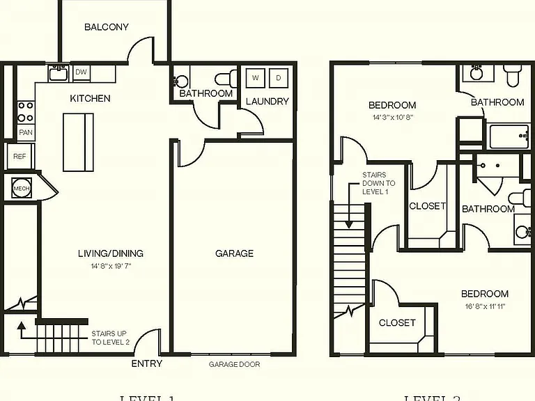 Explore this chic duplex layout with functional and stylish design across two levels. Explore this chic duplex layout with functional and stylish design across two levels.