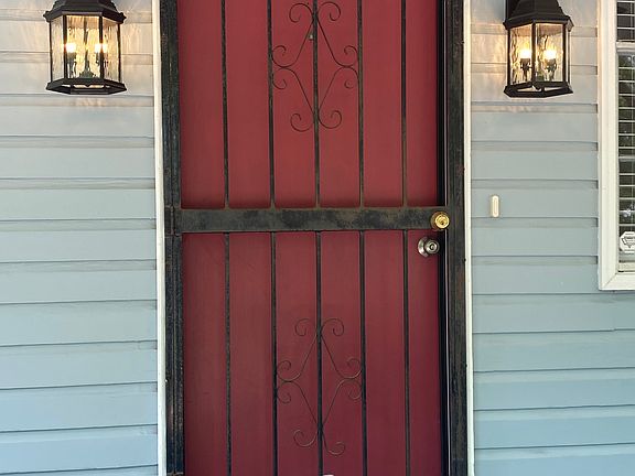 Front door with security door
