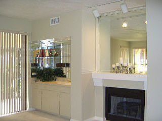 Wetbar and Fireplace