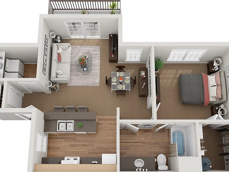 1x1 floor plan Eight Towncenter
