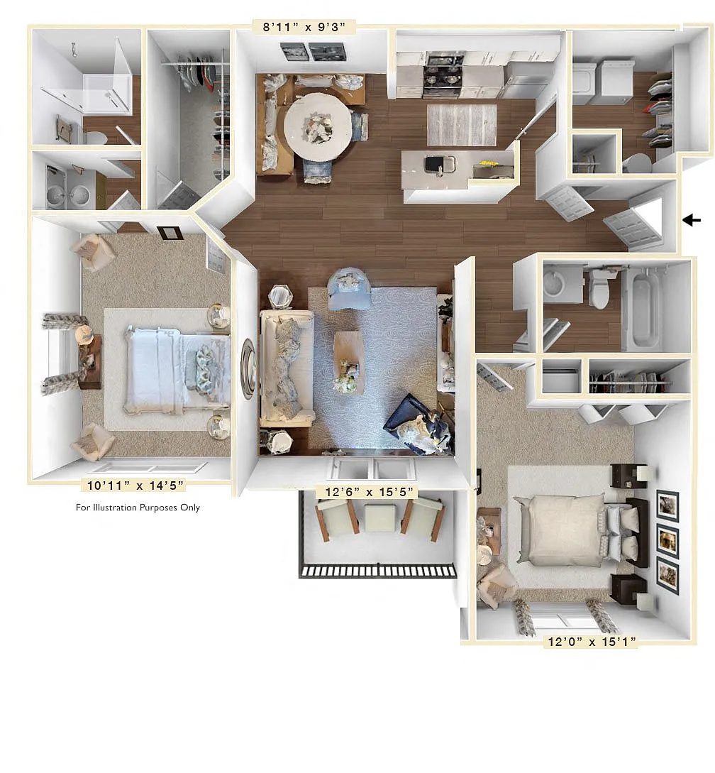 Floor plan The Grand 2 BR 2 BA