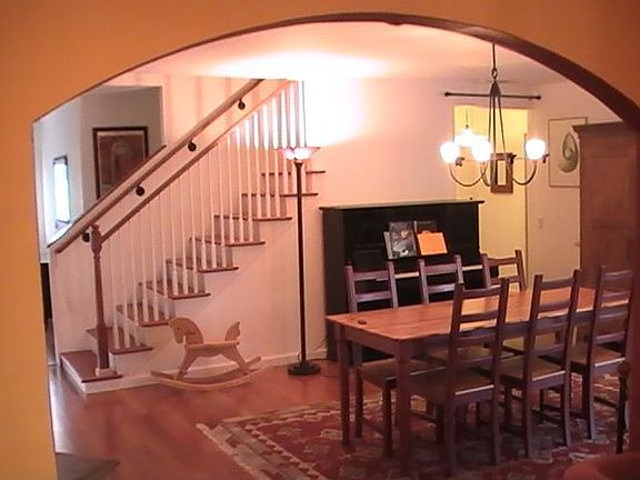 Stairs and dining room