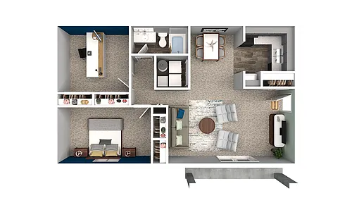 Floor plan 1 Bedroom 1 Bath 1060