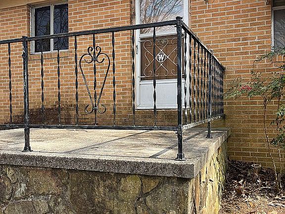 Stone front porch