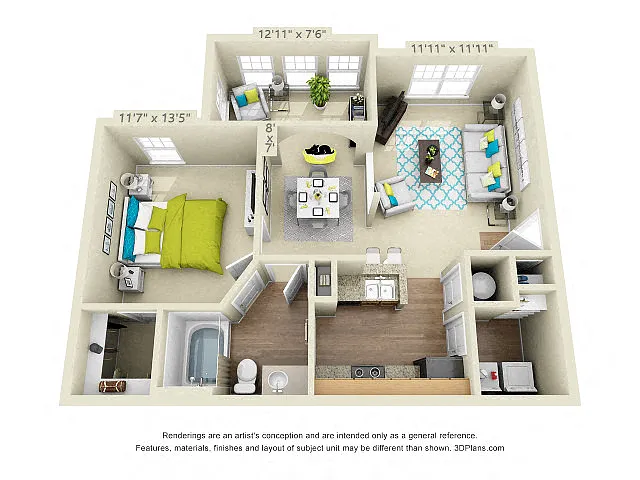 Floor plan The Carlyle with Sunroom