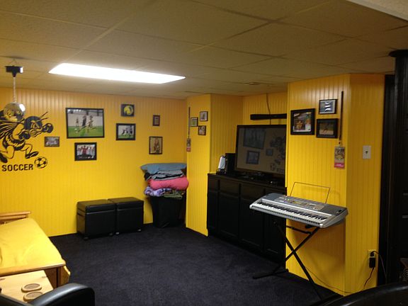 Basement lounge area