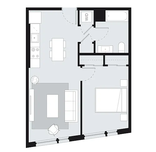 Floor plan One Bedroom Style B