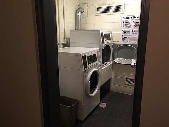 Washer and dryer on every floor. About $3 to wash and dry
