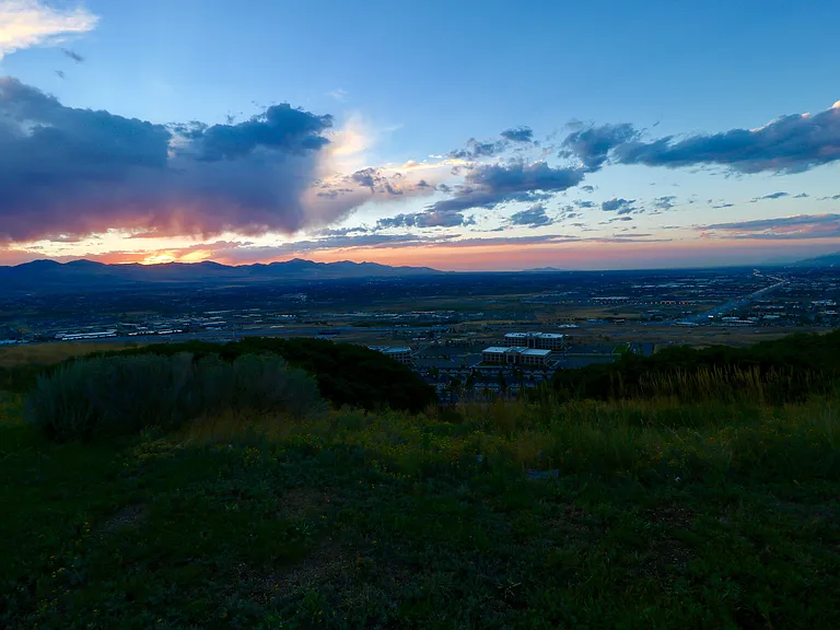 Views toward valley and sunset