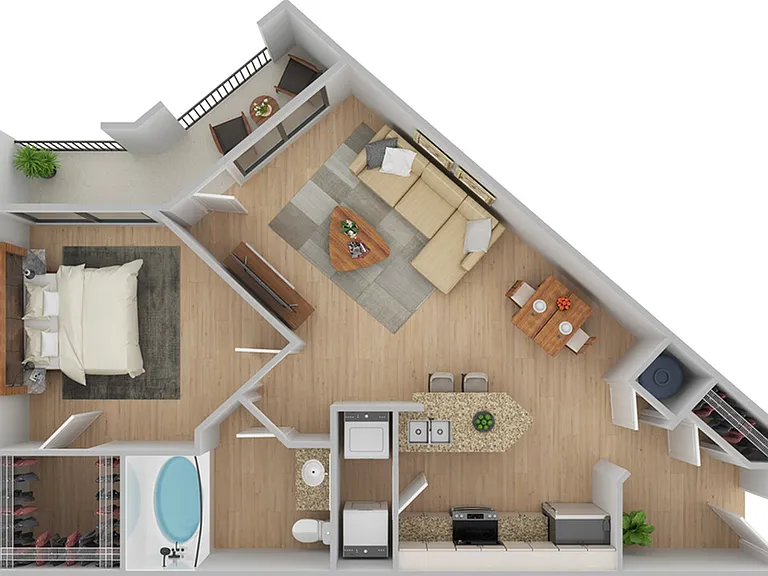 1 Bedroom | 1 Bath | 733 SF | Renovated 1 Bedroom | 1 Bath | 733 SF | Renovated