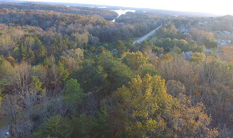 Drone shot of front lot view