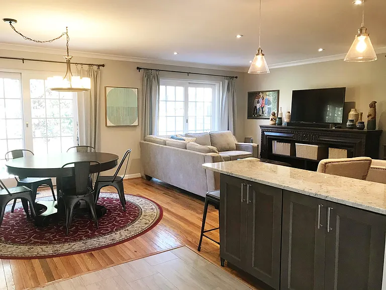 view of family room from kitchen