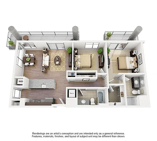 Floor plan 2 Bed/2 Bath-C10