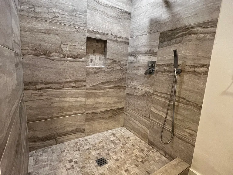 Hallway bathroom shower