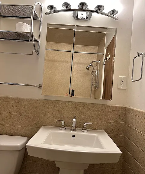 Bathroom - large deluxe medicine cabinet; shelving over the toilet