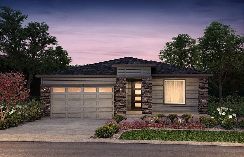 Elevation B adds a contemporary twist with wood and stone accents that complement the architecture o