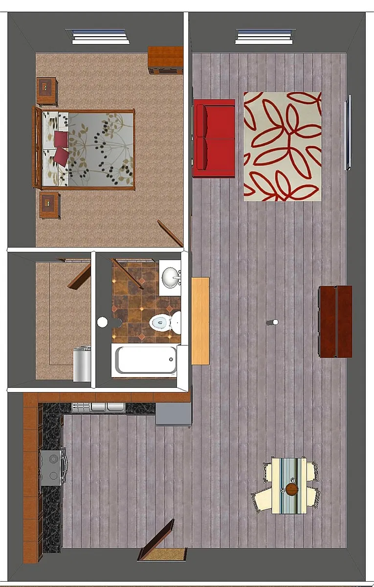 Floor plan The 1893 : 1 Bed / 1 Bath