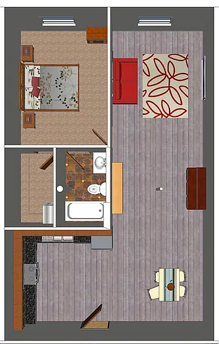 Floor plan The 1893 : 1 Bed / 1 Bath