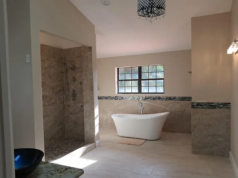 Master bathroom tub and shower