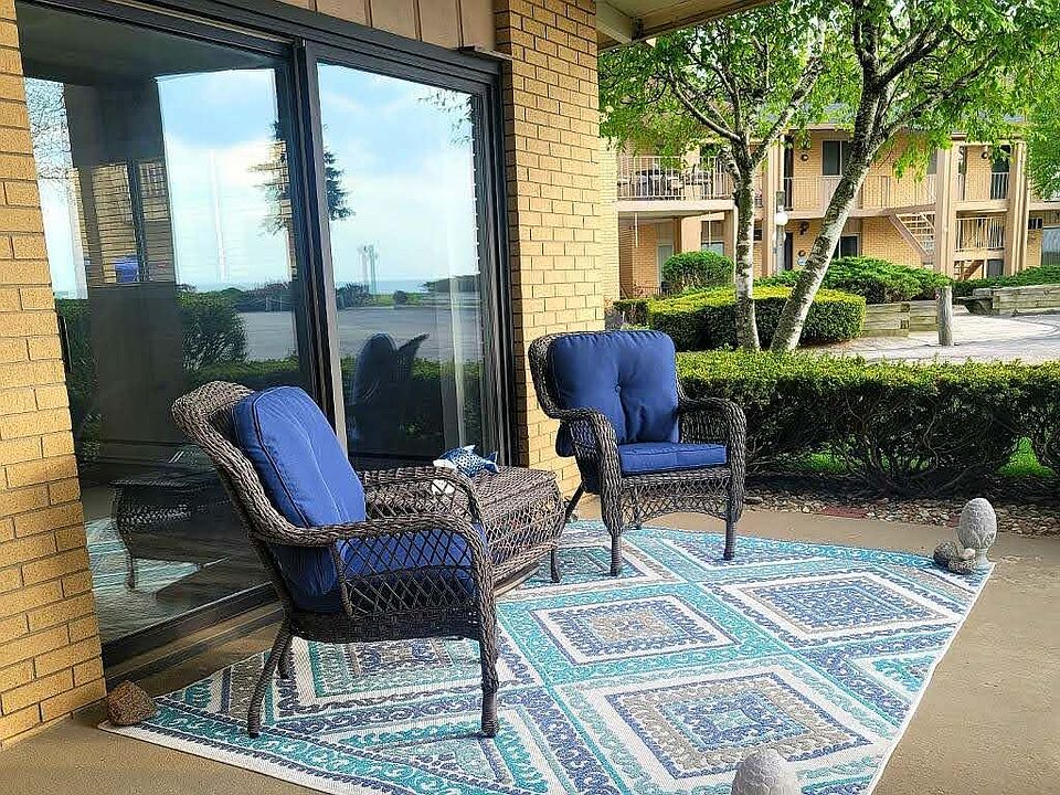 Beautiful patio with Lake Michigan views.
