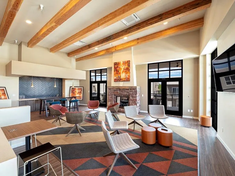De Anza Lounge with TV and Fireplace