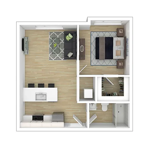 Floor plan 1 Bedroom 1 Bathroom - 409
